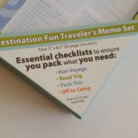 NWT PACKING LISTS FOR CAMP ROAD TRIP TRAVEL GIFT TRAVELERS CHECKLIST ORGANIZING - Picture 2 of 3